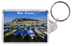 Nice - France - Double Sided Large Keyring Key Fob Chain Ring Gift Present Souvenir F6