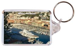 Nice - France - Double Sided Large Keyring Key Fob Chain Ring Gift Present Souvenir F7