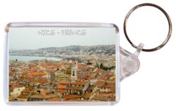 Nice - France - Double Sided Large Keyring Key Fob Chain Ring Gift Present Souvenir F3