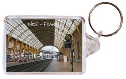 Nice - France - Double Sided Large Keyring Key Fob Chain Ring Gift Present Souvenir F4