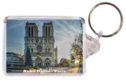 Notre Damn - Paris - France - Double Sided Large Keyring Key Fob Chain Ring Gift Present Souvenir F1