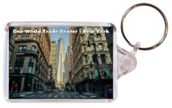 One World Trade Center - New York - USA - Double Sided Large Keyring Key Fob Chain Ring Gift Present Souvenir US3