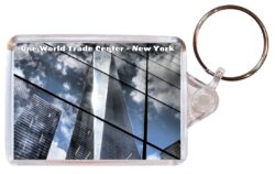 One World Trade Center - New York - USA - Double Sided Large Keyring Key Fob Chain Ring Gift Present Souvenir US5