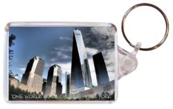 One World Trade Center - New York - USA - Double Sided Large Keyring Key Fob Chain Ring Gift Present Souvenir US4