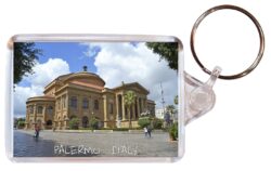 Palermo - Italy - Double Sided Large Keyring Key Fob Chain Ring Gift Present Souvenir S2