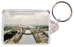 Panama Canal - Double Sided Large Keyring Key Fob Chain Ring Gift Present Souvenir P1