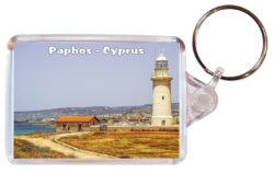 Paphos - Cyprus - Double Sided Large Keyring Key Fob Chain Ring Gift Present Souvenir C3