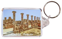 Paphos - Cyprus - Double Sided Large Keyring Key Fob Chain Ring Gift Present Souvenir C4