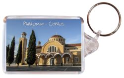 Paralimni - Cyprus - Double Sided Large Keyring Key Fob Chain Ring Gift Present Souvenir C1