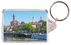 Passau - Germany - Double Sided Large Keyring Key Fob Chain Ring Gift Present Souvenir G1