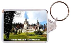 Peles Castle - Romania - Double Sided Large Keyring Key Fob Chain Ring Gift Present Souvenir S3