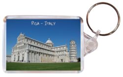 Pisa - Italy - Double Sided Large Keyring Key Fob Chain Ring Gift Present Souvenir S2