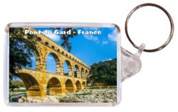 Pont du Gard - France - Double Sided Large Keyring Key Fob Chain Ring Gift Present Souvenir F1