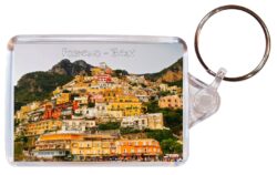 Positano - Italy - Double Sided Large Keyring Key Fob Chain Ring Gift Present Souvenir S1