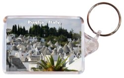 Puglia - Italy - Double Sided Large Keyring Key Fob Chain Ring Gift Present Souvenir S1