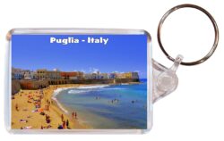 Puglia - Italy - Double Sided Large Keyring Key Fob Chain Ring Gift Present Souvenir S3