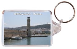 Rethymno - Crete - Greece - Double Sided Large Keyring Key Fob Chain Ring Gift Present Souvenir G3