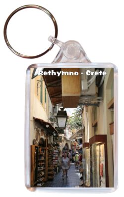 Rethymno - Crete - Greece - Double Sided Large Keyring Key Fob Chain Ring Gift Present Souvenir G4