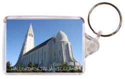Hallgrimskirkja - Iceland - Double Sided Large Keyring Key Fob Chain Ring Gift Present Souvenir I2