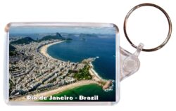 Rio de Janeiro - Brazil - Double Sided Large Keyring Key Fob Chain Ring Gift Present Souvenir B6