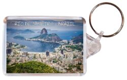 Rio de Janeiro - Brazil - Double Sided Large Keyring Key Fob Chain Ring Gift Present Souvenir B3