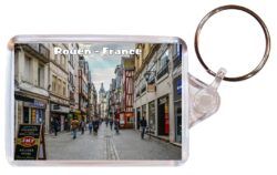 Rouen - France - Double Sided Large Keyring Key Fob Chain Ring Gift Present Souvenir F2