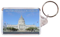 San Francisco - California - USA - Double Sided Large Keyring Key Fob Chain Ring Gift Present Souvenir US1