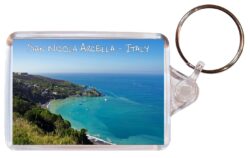 San Nicola Arcella - Italy - Double Sided Large Keyring Key Fob Chain Ring Gift Present Souvenir S1