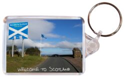 Welcome to Scotland - Double Sided Large Keyring Key Fob Chain Ring Gift Present Souvenir S1