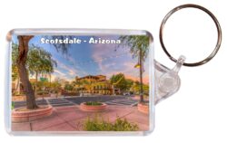 Scotsdale - USA - Double Sided Large Keyring Key Fob Chain Ring Gift Present Souvenir US1
