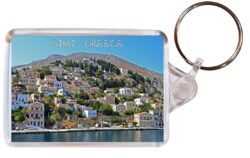 Simi - Greece - Double Sided Large Keyring Key Fob Chain Ring Gift Present Souvenir G2