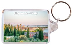 Sirmoine - Italy - Double Sided Large Keyring Key Fob Chain Ring Gift Present Souvenir S3