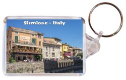Sirmoine - Italy - Double Sided Large Keyring Key Fob Chain Ring Gift Present Souvenir S4