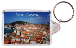 Split - Croatia - Double Sided Large Keyring Key Fob Chain Ring Gift Present Souvenir C3