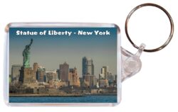 Statue of Liberty - USA - Double Sided Large Keyring Key Fob Chain Ring Gift Present Souvenir US2