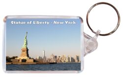 Statue of Liberty - USA - Double Sided Large Keyring Key Fob Chain Ring Gift Present Souvenir US3