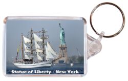 Statue of Liberty - USA - Double Sided Large Keyring Key Fob Chain Ring Gift Present Souvenir US4