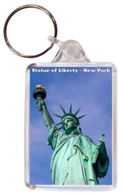 Statue of Liberty - USA - Double Sided Large Keyring Key Fob Chain Ring Gift Present Souvenir US5