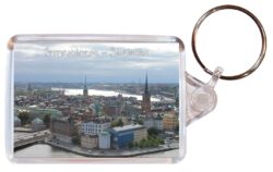 Stockholm - Sweden - Double Sided Large Keyring Key Fob Chain Ring Gift Present Souvenir S4