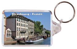Strasbourg - France - Double Sided Large Keyring Key Fob Chain Ring Gift Present Souvenir F5
