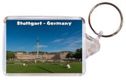 Stuttgart - Germany - Double Sided Large Keyring Key Fob Chain Ring Gift Present Souvenir G3