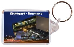 Stuttgart - Germany - Double Sided Large Keyring Key Fob Chain Ring Gift Present Souvenir G4