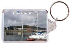 Swansea - Wales - Double Sided Large Keyring Key Fob Chain Ring Gift Present Souvenir W2