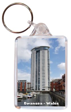 Swansea - Wales - Double Sided Large Keyring Key Fob Chain Ring Gift Present Souvenir W4