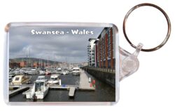 Swansea - Wales - Double Sided Large Keyring Key Fob Chain Ring Gift Present Souvenir W5