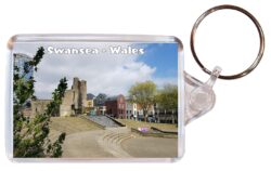 Swansea - Wales - Double Sided Large Keyring Key Fob Chain Ring Gift Present Souvenir W6