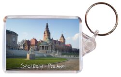 Szczecin - Poland - Double Sided Large Keyring Key Fob Chain Ring Gift Present Souvenir P1