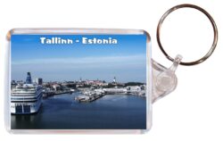 Tallinn - Estonia - Double Sided Large Keyring Key Fob Chain Ring Gift Present Souvenir E3