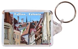 Tallinn - Estonia - Double Sided Large Keyring Key Fob Chain Ring Gift Present Souvenir E4