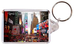 Times Square - New York - USA - Double Sided Large Keyring Key Fob Chain Ring Gift Present Souvenir US2
